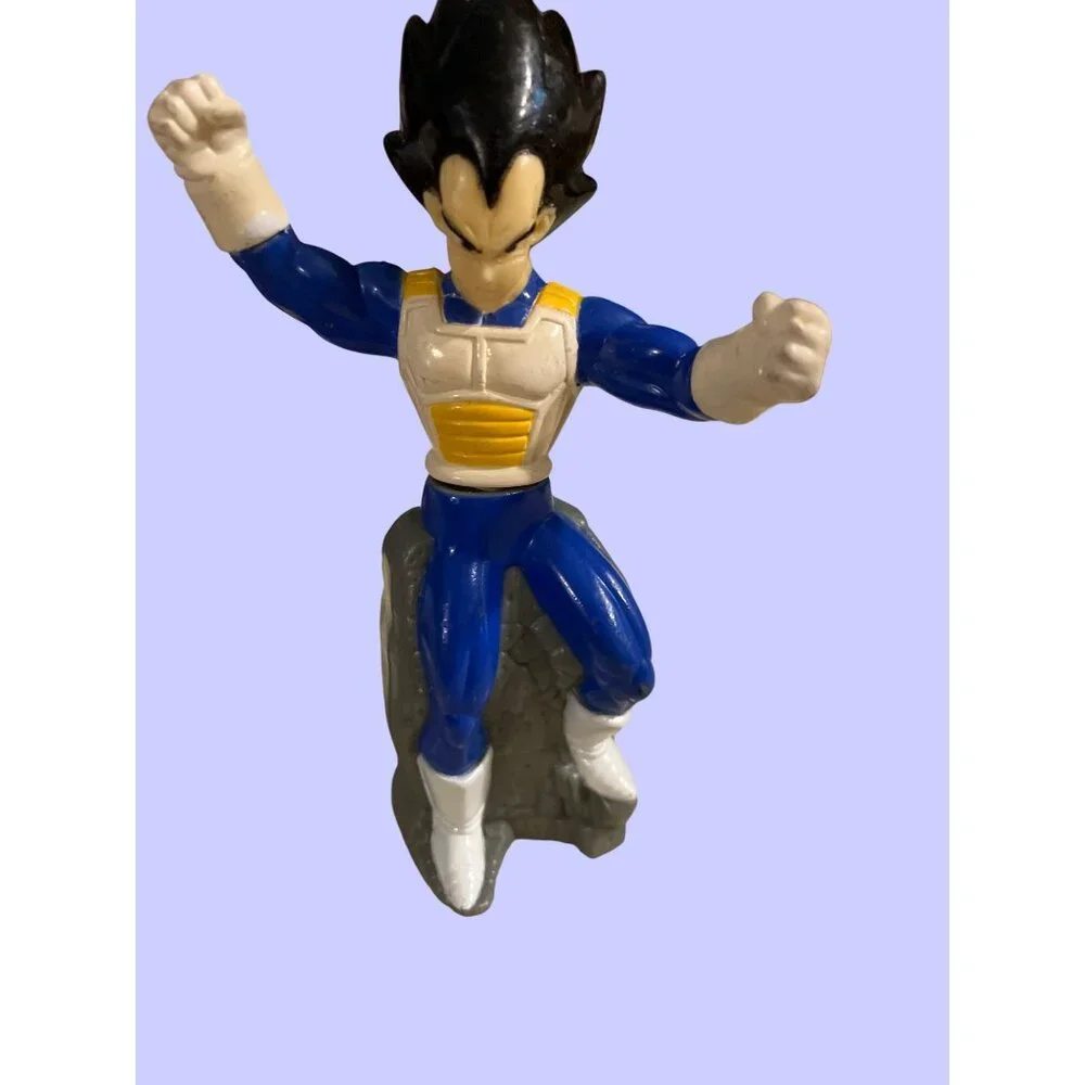 Burger King Dragon Ball Z Vegeta Action Figure Sitting On Rock Blue & White - Picture 3 of 9